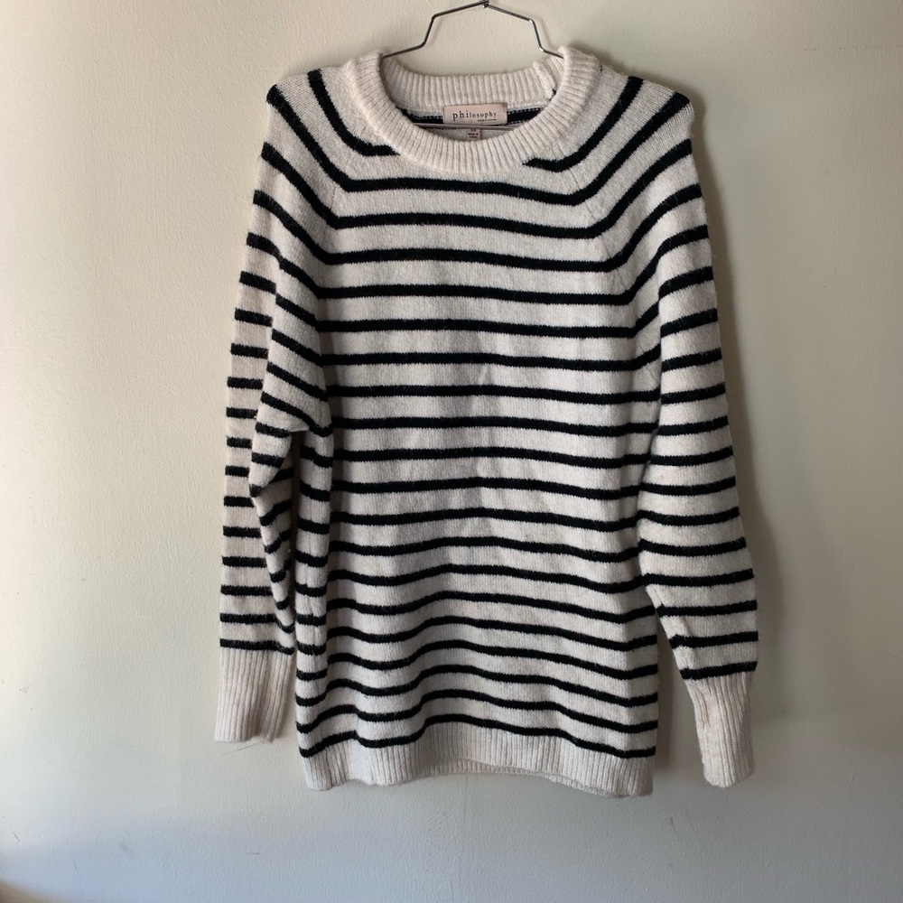 NEW Philosophy Oversized Striped Pullover Sweater - Picture 2 of 8
